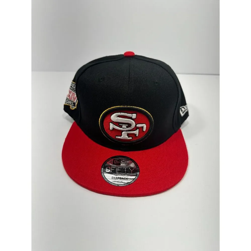 San Francisco 49ers New Era 9FIFTY Snapback Hat Super Bowl XXIV Black Red NFL